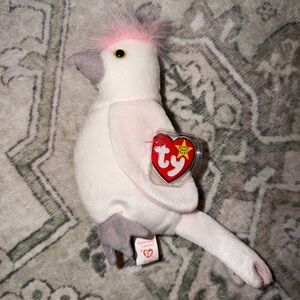 Ty NWT beanie baby KuKu Pink-Crested Cockatoo Plush